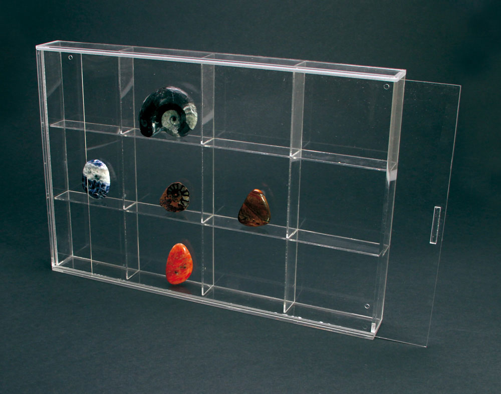 Mini vitrine en bois transparent avec 12 emplacements – Vitrine d